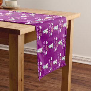 Happy Vibes Cute Smiling Unicorn Pattern Short Table Runner