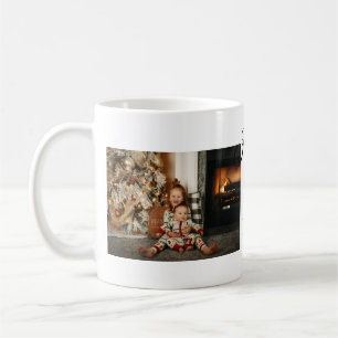 Happy vibes kids family Christmas photo Invitation Coffee Mug