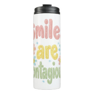 Happy Vibes Retro Smiles Are Contagious Thermal Tumbler