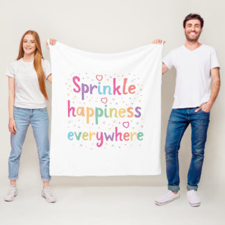 Happy Vibes Sprinkle Happiness Confetti Art Fleece Blanket