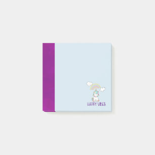 Happy Vibes Typography Awesome Rainbow & Unicorn Post-it Notes