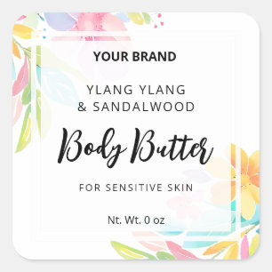 Happy Vibes White Body Butter Jar Labels