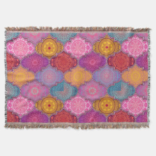 Happy Vibrant Tribal Bohemian Throw Blanket