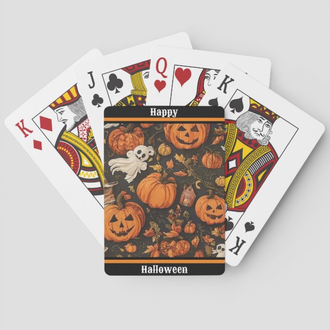 Happy Vintage Halloween Collection Playing Cards (Back)