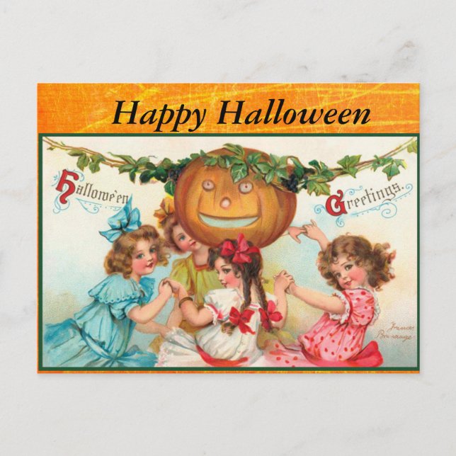 Happy Vintage Halloween Post Card (Front)