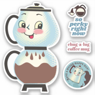 Happy vintage retro coffee pot percolator