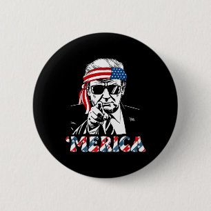 Happy Vintage Trump 4th Of July Patriotic merica A 2 Inch Round Button