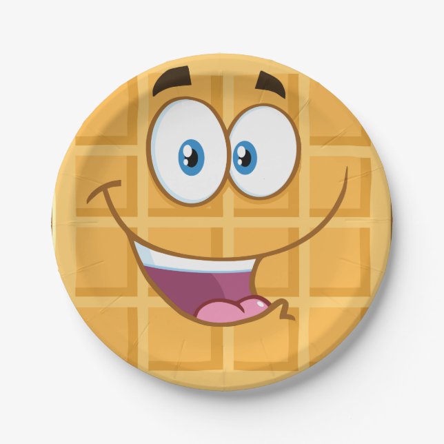 Happy Waffle Paper Plate (Front)