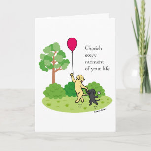 Happy Walking Labradors Cherish Card