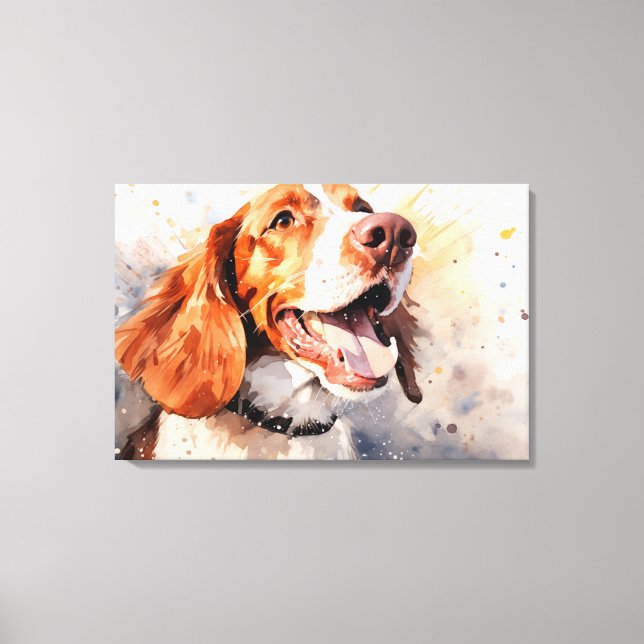 Happy Watercolor Dog Art Print (Front)