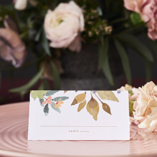 Happy Watercolor Florals Wedding Escort Place Card