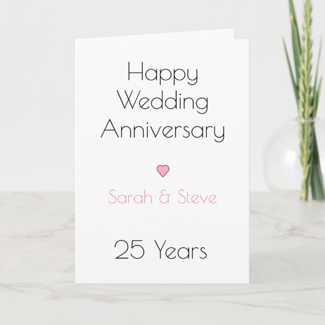 Happy Wedding Anniversary Heart Card (Front)