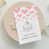 Happy Wedding Anniversary Married Couple Hearts