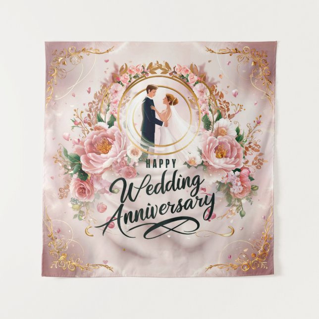 Happy Wedding Anniversary Mural #5 Tapestry (Front)