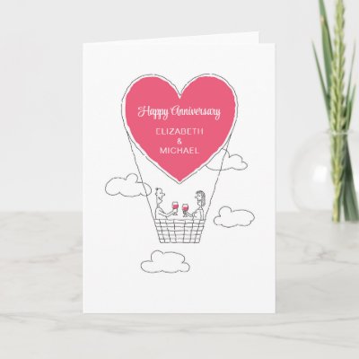 Happy Wedding Anniversary Red Heart Married Couple