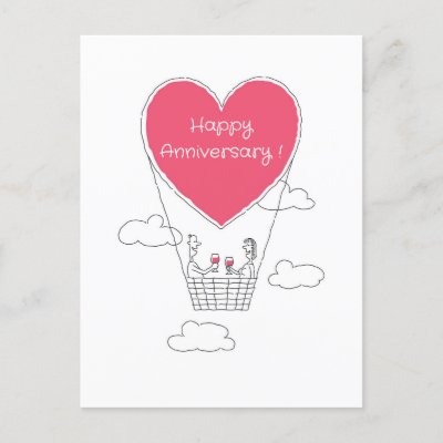Happy Wedding Anniversary Red Heart Married Couple