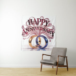 Happy Wedding Anniversary  Tapestry