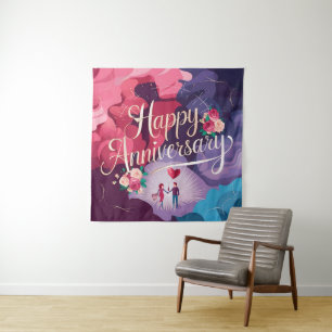 Happy Wedding Anniversary  Tapestry