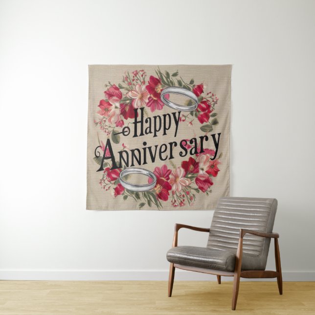 Happy Wedding Anniversary  Tapestry (In Situ)