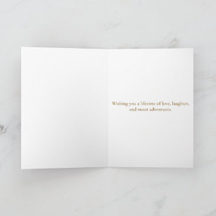 Happy Wedding Bunny Couple Floral Greeting Card
