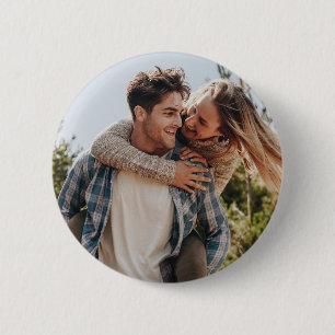 Happy Wedding Couple Photo 2 Inch Round Button