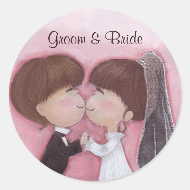 Happy Wedding(customizable) Sticker (Front)