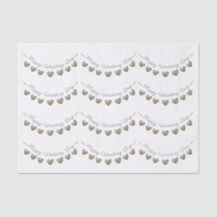 Happy Wedding Day pearl heart bunting tissue paper
