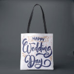 Happy Wedding Day Tote Bag – Romantic Gift<br><div class="desc">Celebrate their special day with this beautifully designed “Happy Wedding Day” tote bag – a perfect blend of charm and practicality. Whether you're gifting it to a bride, groom, bridesmaid, or using it as a thoughtful wedding party favour, this elegant tote is a keepsake they'll actually use and love. Crafted...</div>