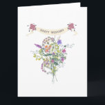 Happy Wedding Elegant Floral Bouquet  Card<br><div class="desc">Wish your couple a ‘Happy Wedding’ with this pretty and elegant card. Featuring a watercolor floral bouquet,  this wedding card is unique and charming,  allowing you to write a personal message to your couple. Order yours today!</div>