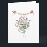 Happy Wedding Elegant Floral Bouquet  Card<br><div class="desc">Wish your couple a ‘Happy Wedding’ with this pretty and elegant card. Featuring a watercolor floral bouquet,  this wedding card is unique and charming,  allowing you to write a personal message to your couple. Order yours today!</div>