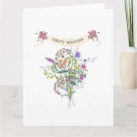 Happy Wedding Elegant Floral Bouquet 