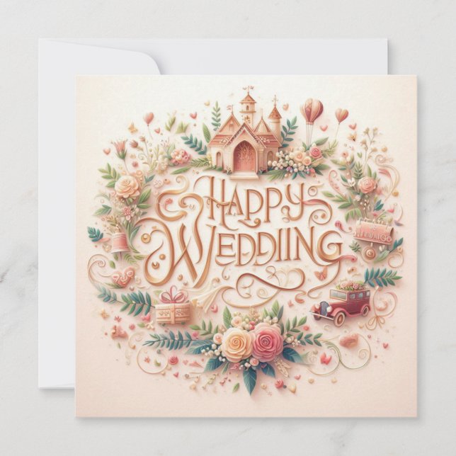 Happy Wedding Greeting Cards  (Front)
