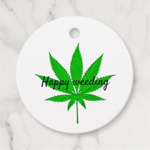 Happy Weeding Wedding Pun Favour Tags
