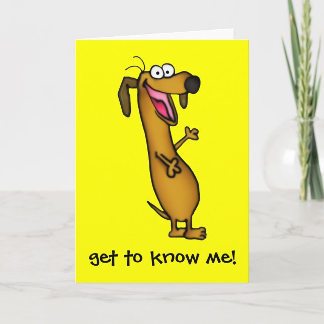 Happy Weenie Greeting Card (Front)