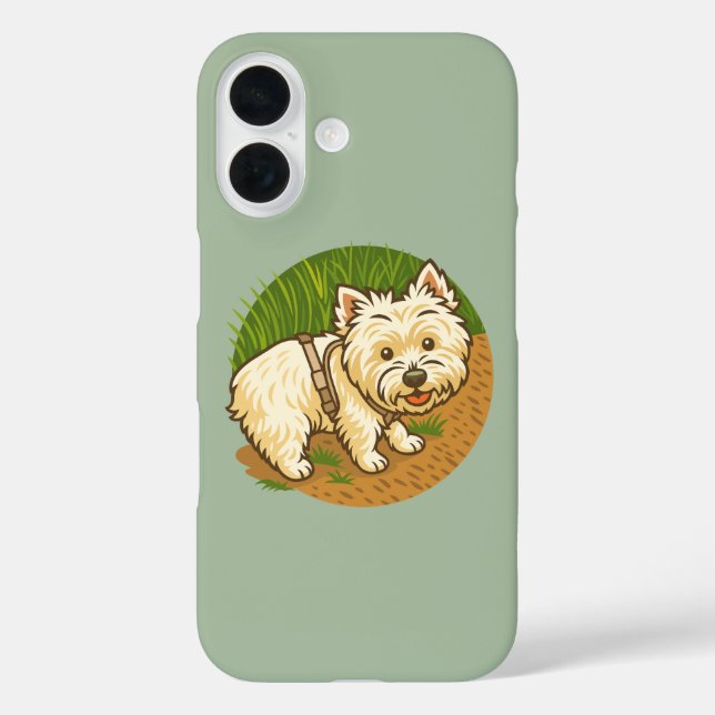Happy Westie on Nature Trail Case-Mate iPhone Case (Back)