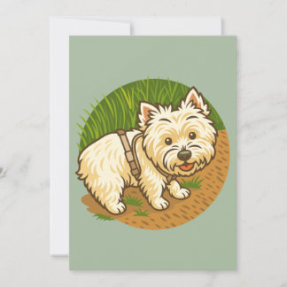 Happy Westie on Nature Trail Invitation