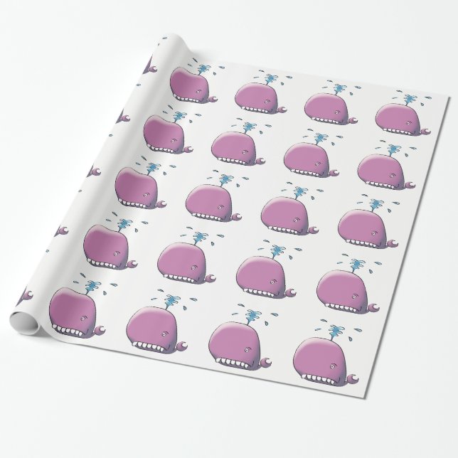 Happy Whale Wrapping Paper (Unrolled)