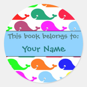 Happy Whales Book Label