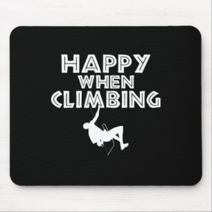 Happy When Climbing Tree Rock Climber Mouse Pad