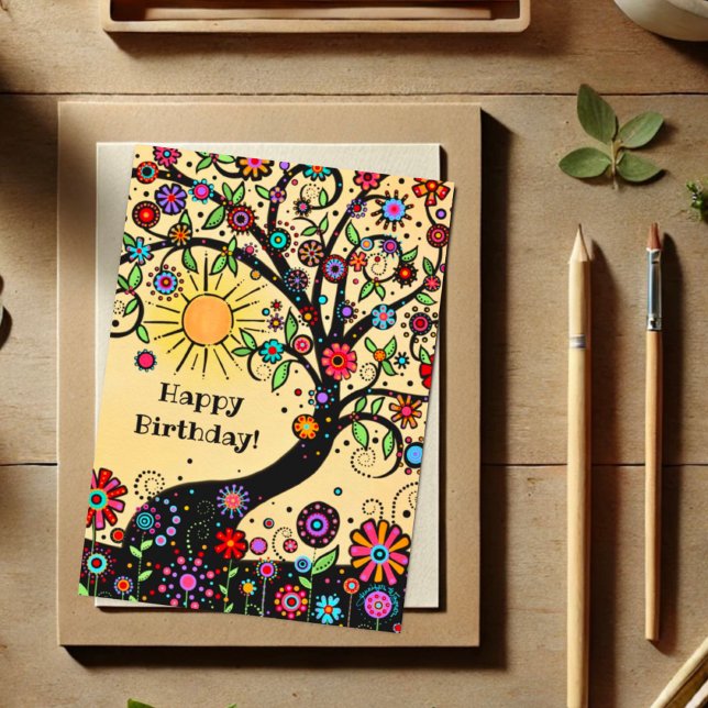 Happy Whimsical Colourful Fun Birthday Card (Creator Uploaded)