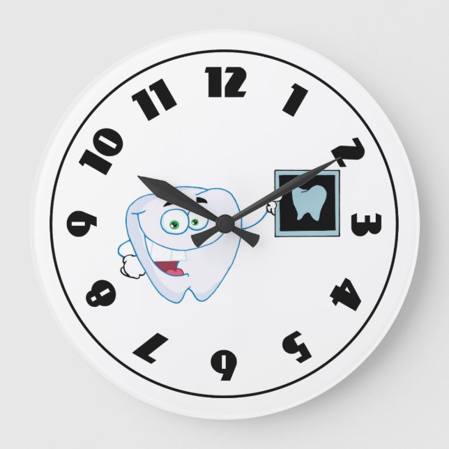 Happy White Tooth Clock (Front)