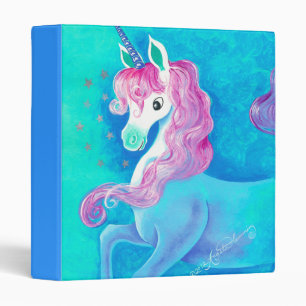Happy White Unicorn Binder