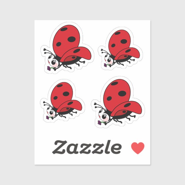 Happy Wings Ladybug  Sticker (Sheet)