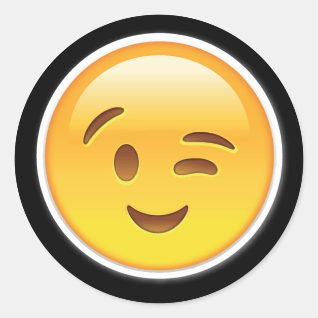 happy wink eyes emoji stickers (Front)