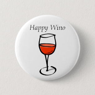 Happy Wino Funny Wine Drinking Quote 2 Inch Round Button