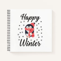 Happy Winter, Cute Penguin