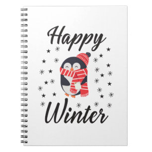 Happy Winter, Cute Penguin Notebook