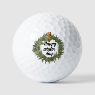 Happy Winter Day Golf Balls