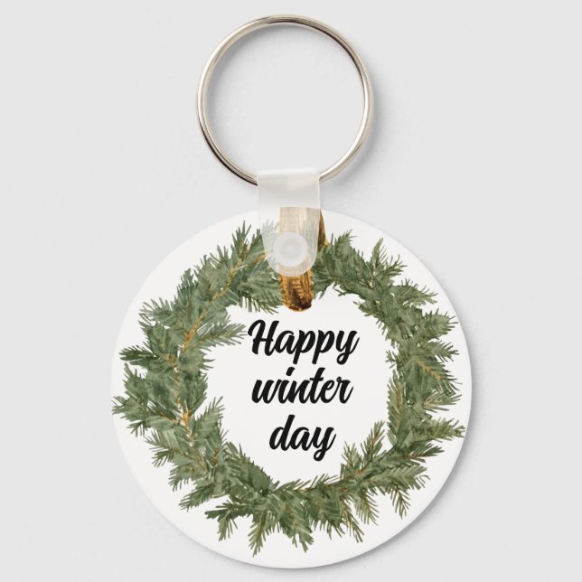 Happy Winter Day Keychain (Front)