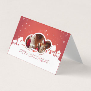 Happy winter holidays business card